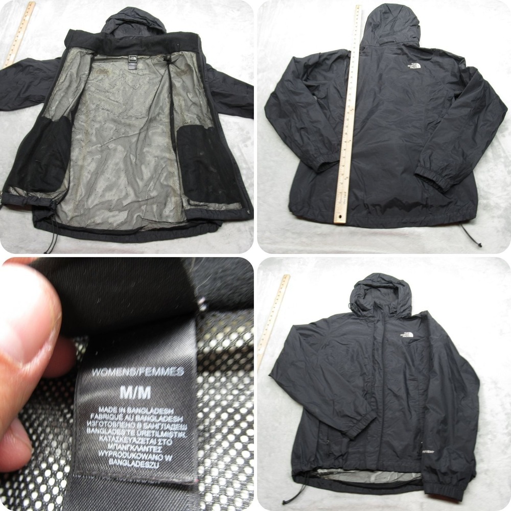 The North Face Jacket Womens Medium Black Hyvent Waterproof Lightweight Packable